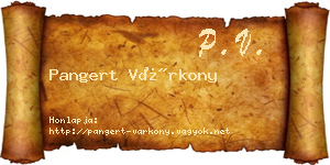 Pangert Várkony névjegykártya
